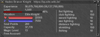 Signature for player Hades Branor Knight