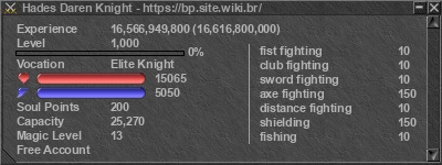 Assinatura do jogador Hades Daren Knight