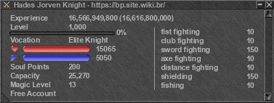 Assinatura do jogador Hades Jorven Knight
