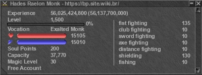 Assinatura do jogador Hades Raelon Monk
